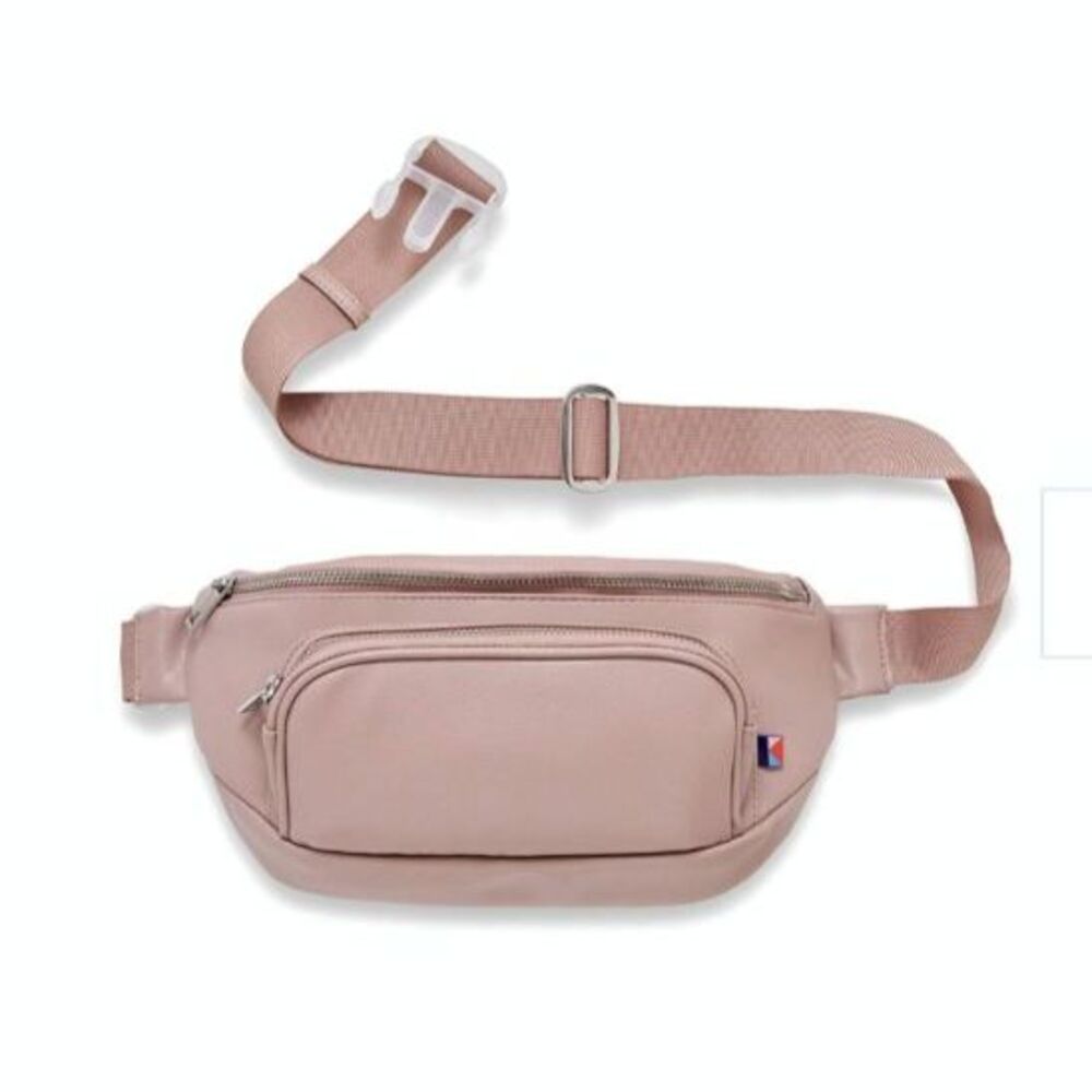 Kibou Women's Pink Faux Leather Travel Diaper Bag Belt Bag Fanny Pack